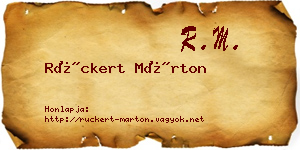 Rückert Márton névjegykártya