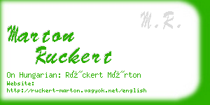 marton ruckert business card
